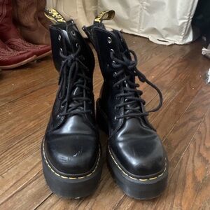 Dr. Martens Black Leather Platform Boots